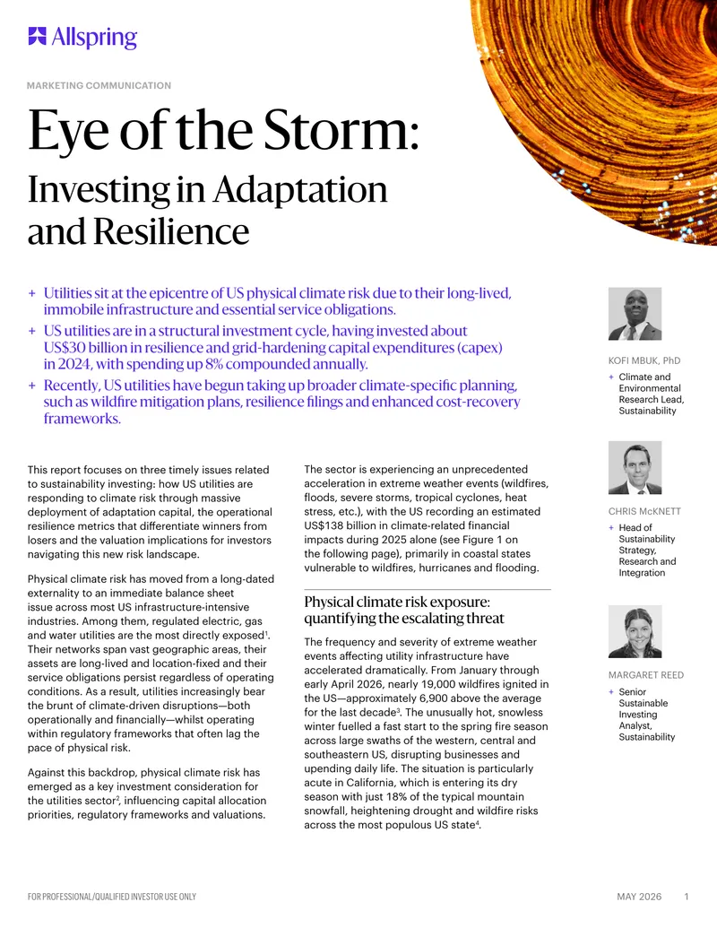 Investing in Adaptation and Resilience for Utilities