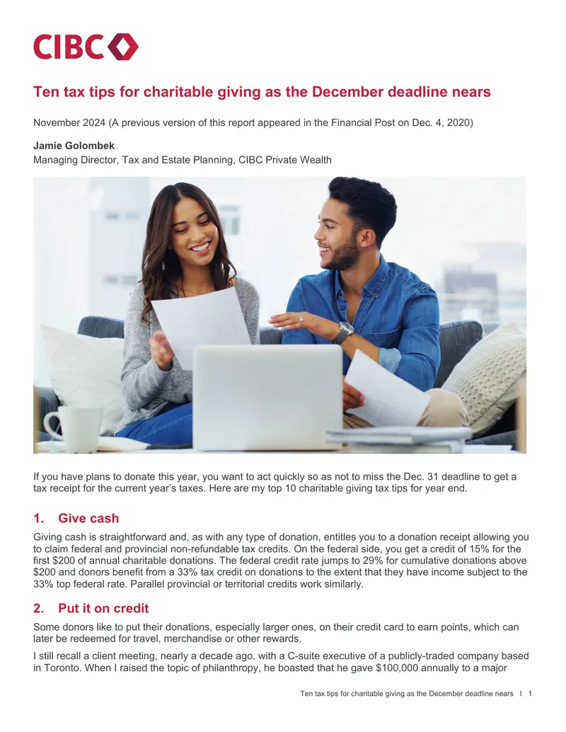 Tax Tips for Charitable Giving Before Year-End