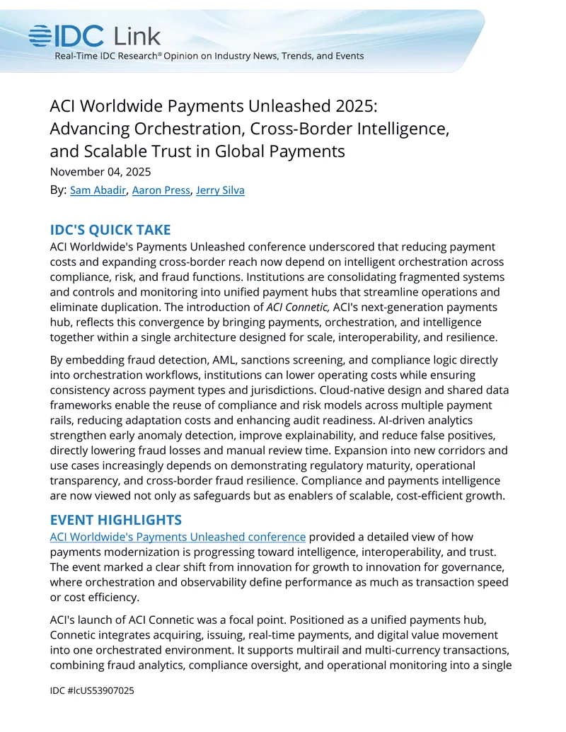 ACI Worldwide Payments Unleashed 2025 Conference Summary