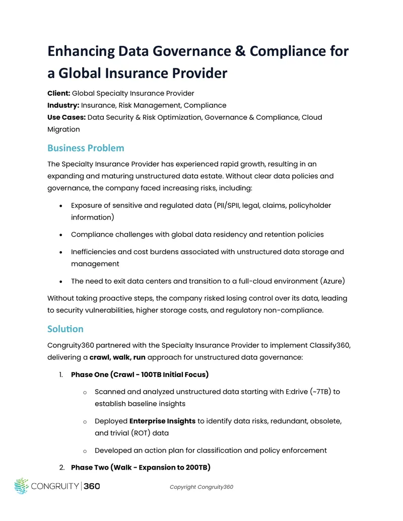 Data Governance and Compliance Enhancement Strategy