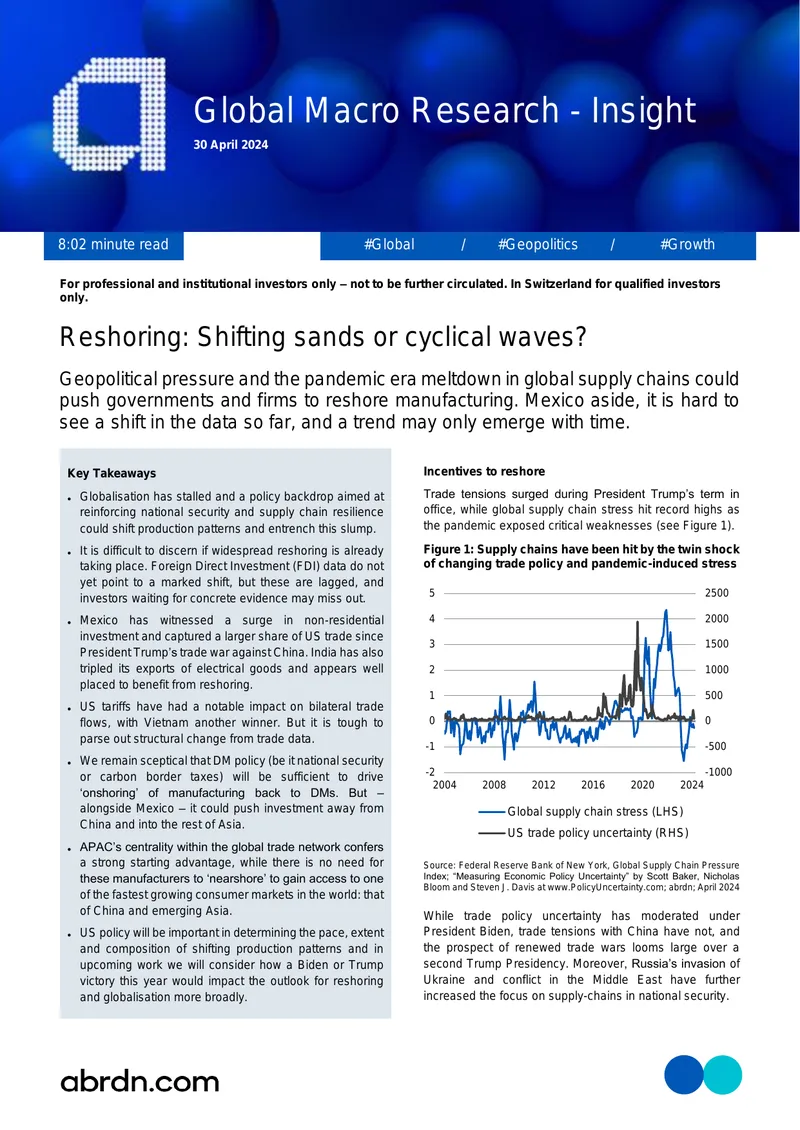 Reshoring Trends in Global Supply Chains