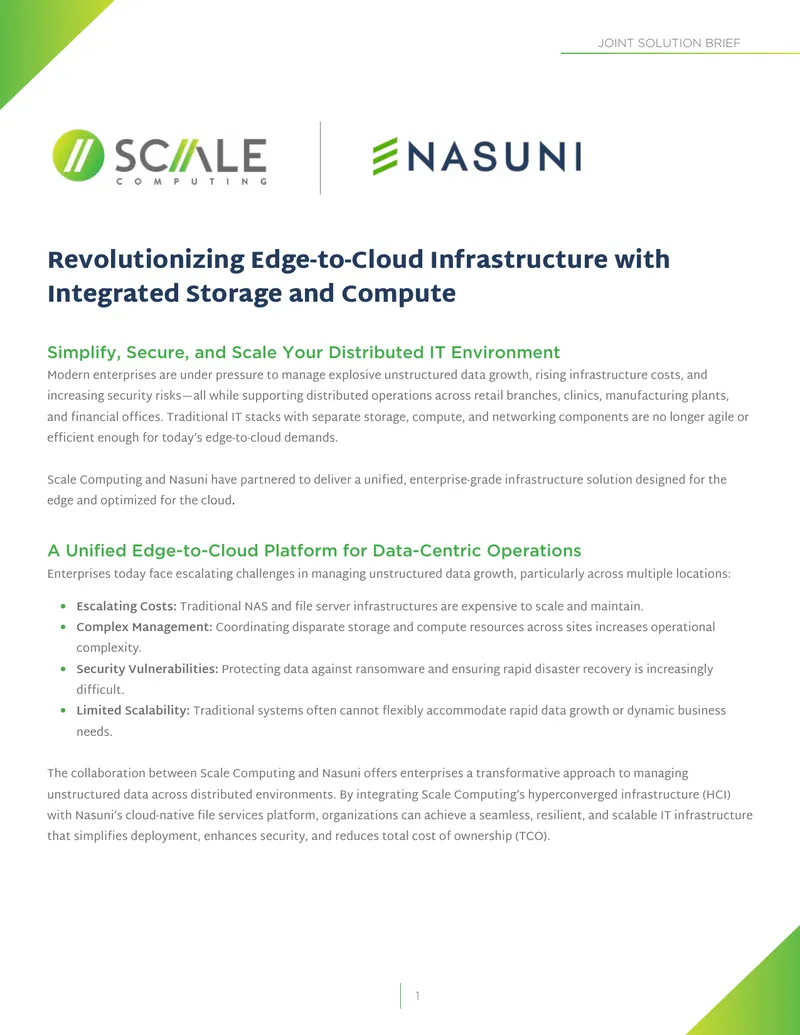 Integrated Edge-to-Cloud Infrastructure Solution Brief