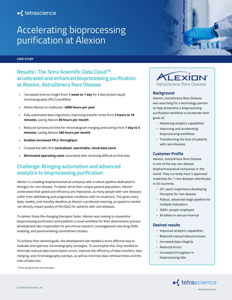 Accelerating Bioprocessing Purification at Alexion