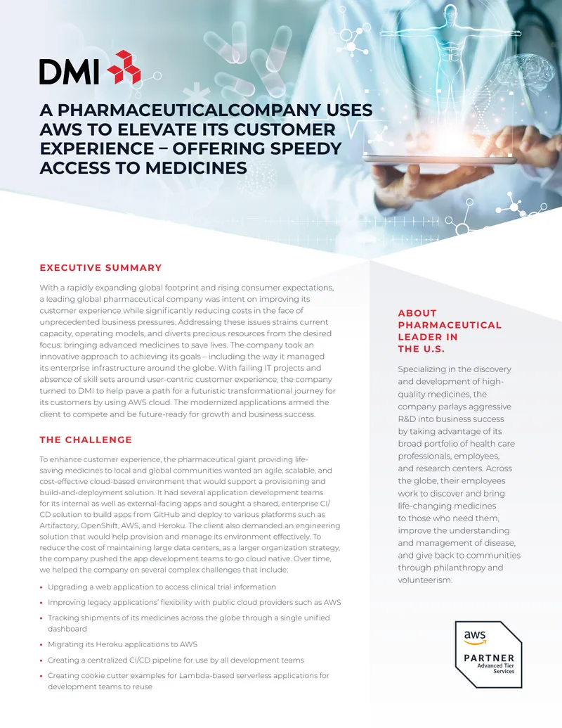 Pharmaceutical Company Transforms Customer Experience with AWS