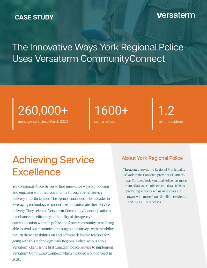 York Regional Police Versaterm CommunityConnect Case Study