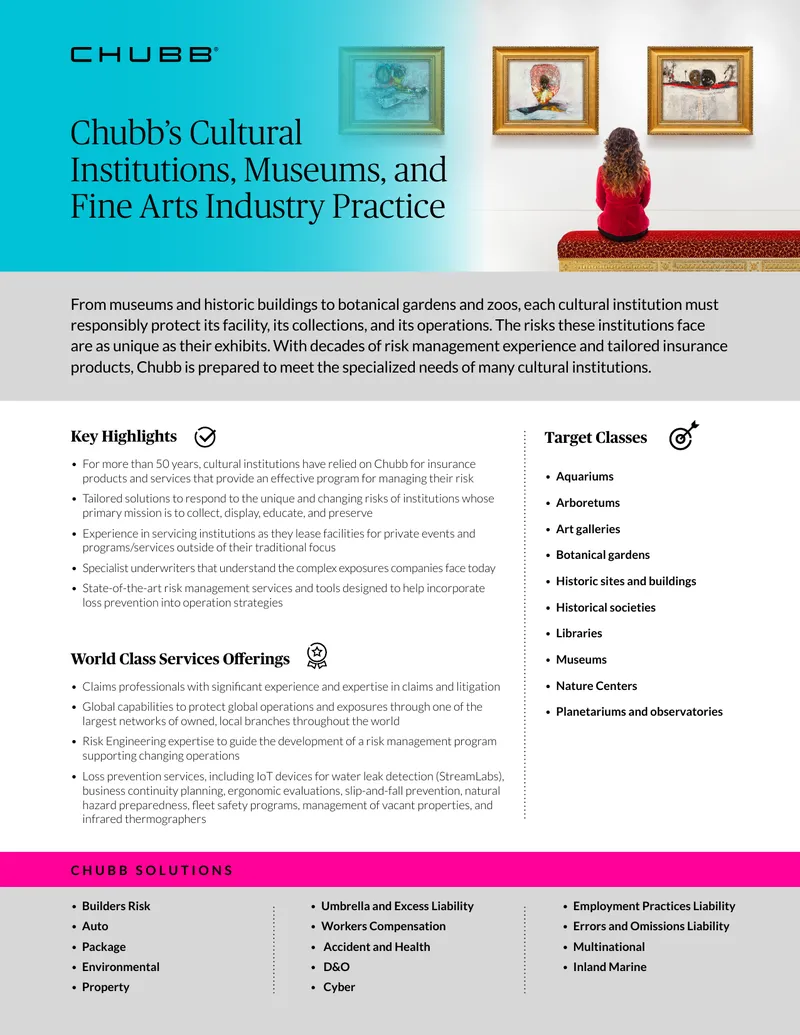 Chubb Cultural Institutions Insurance Solutions
