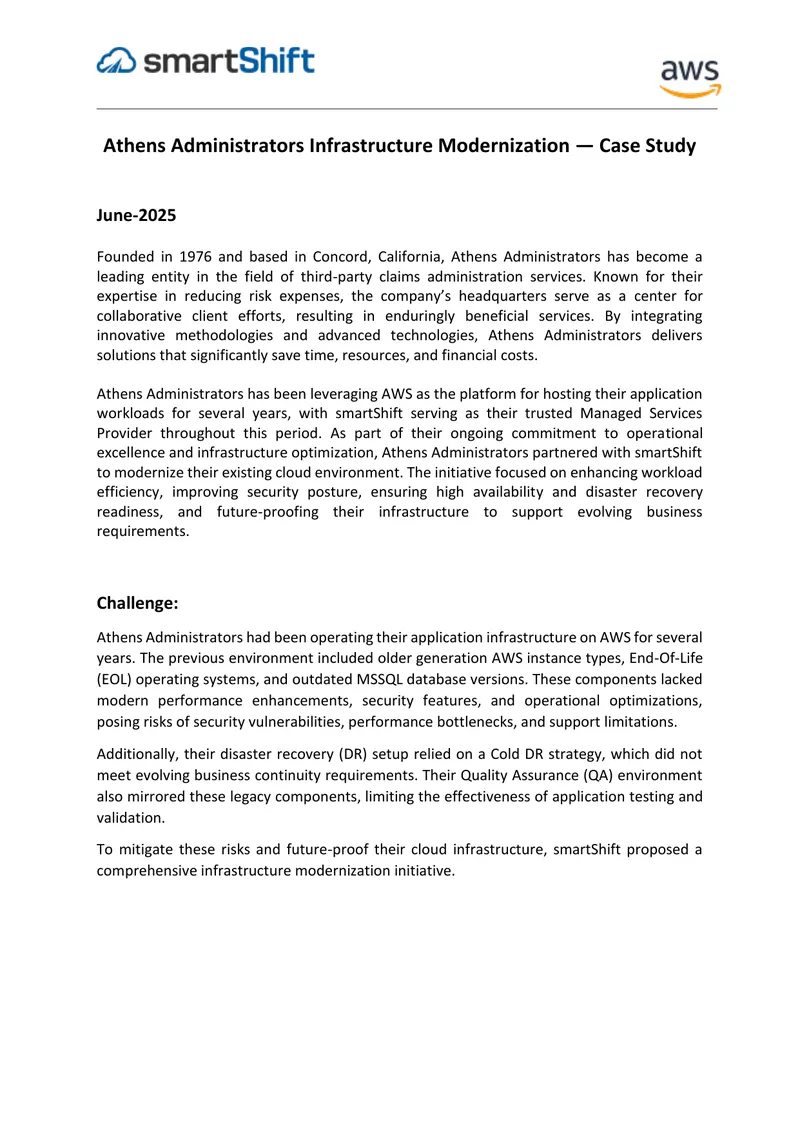 Athens Administrators Infrastructure Modernization Case Study