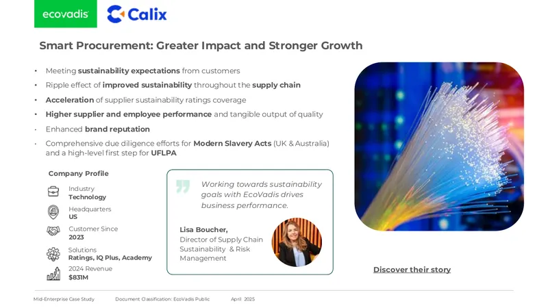 Calix Sustainable Procurement Strategy Case Study