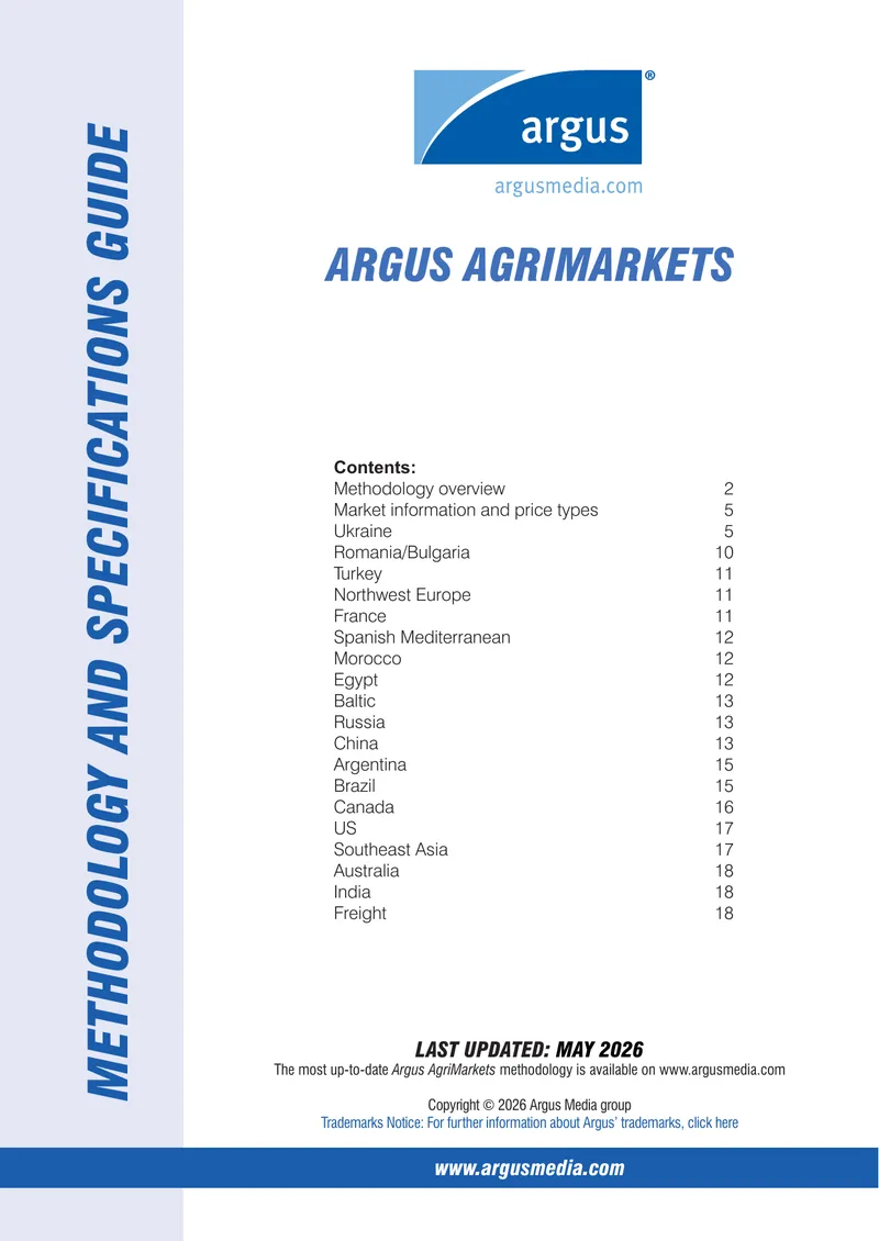 Methodology and Specifications Guide for Argus AgriMarkets