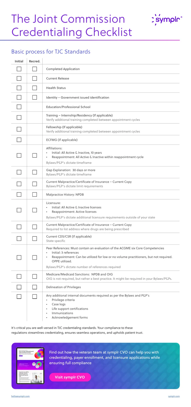 Joint Commission Credentialing Checklist Guide