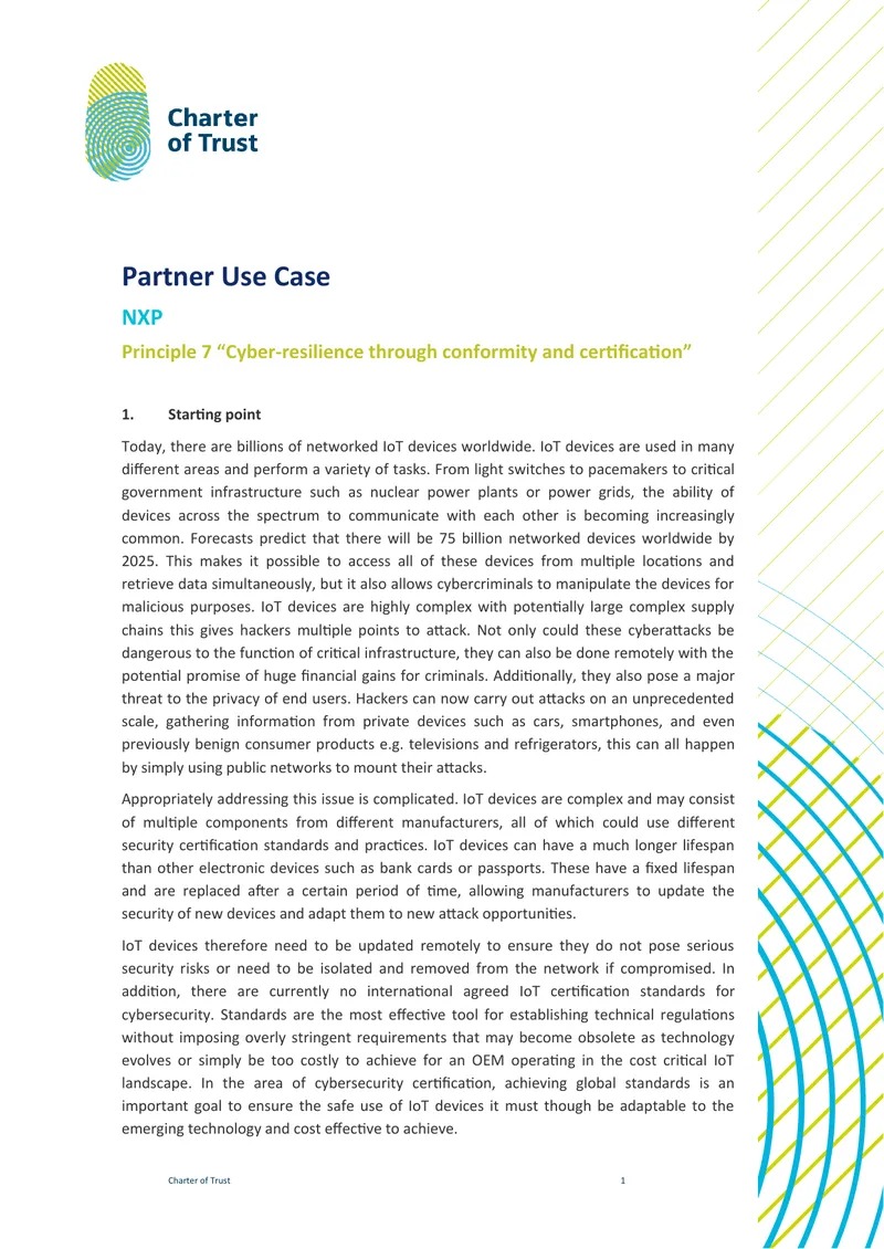 Cybersecurity Standards for IoT Devices Implementation