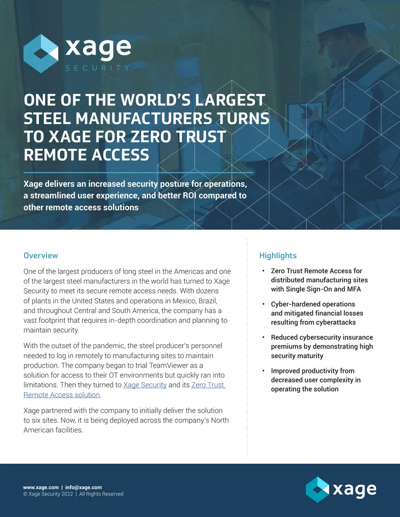 Zero Trust Remote Access Implementation for Steel Manufacturer