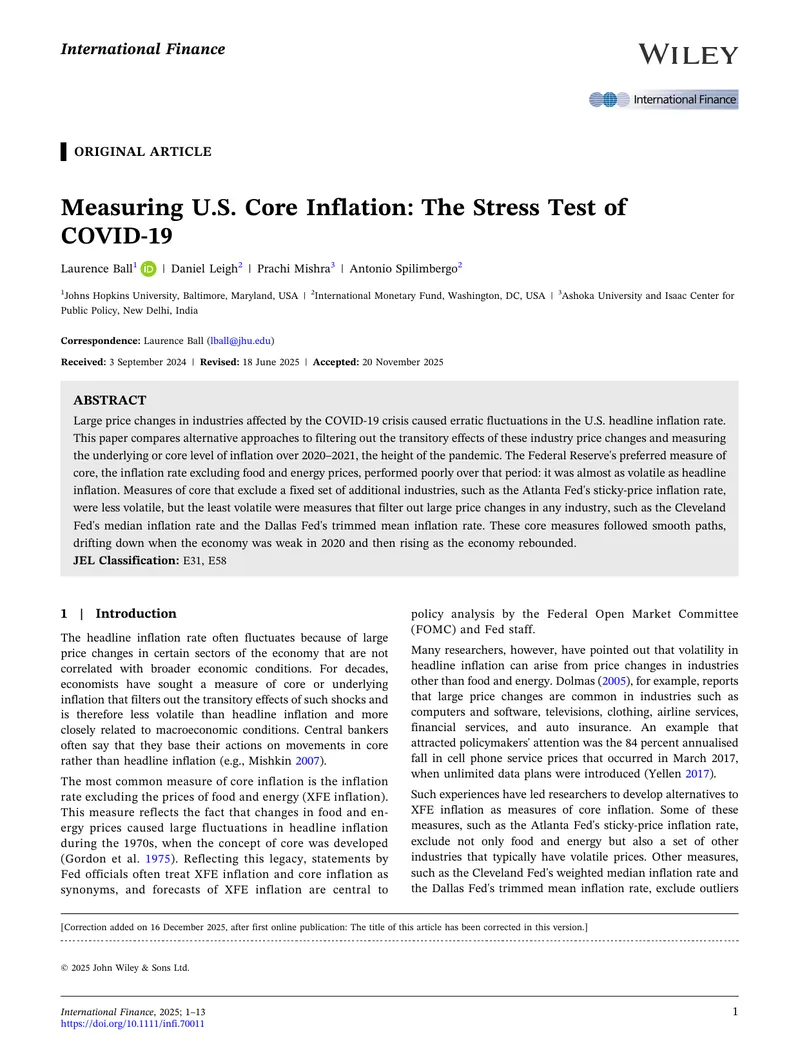 Measuring U.S. Core Inflation During COVID-19