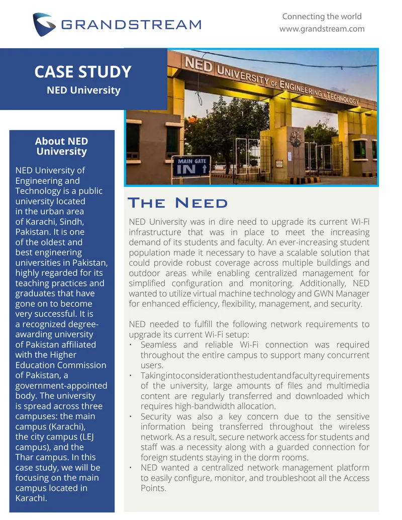 NED University Wi-Fi Infrastructure Upgrade Case Study