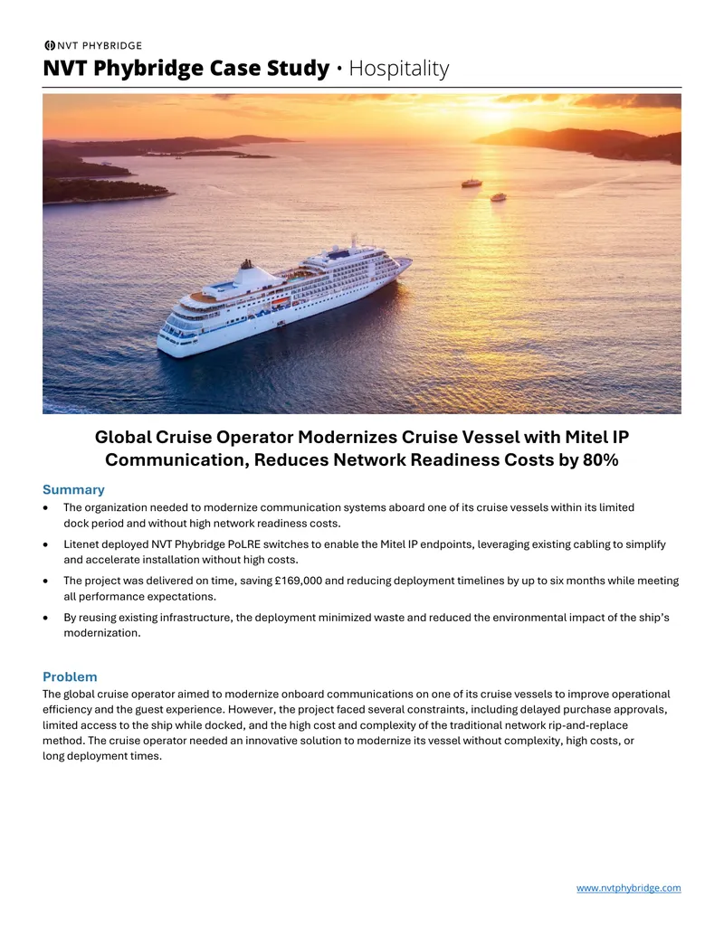 Cruise Vessel Communication Modernization Case Study