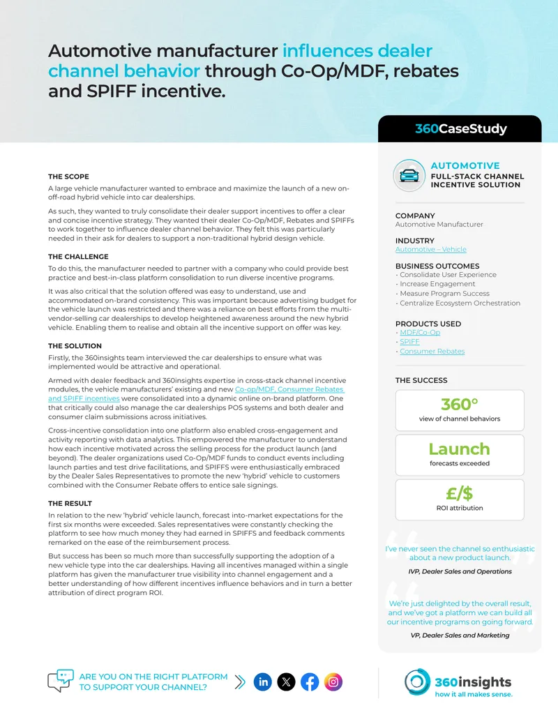 Channel Incentive Program Consolidation Case Study
