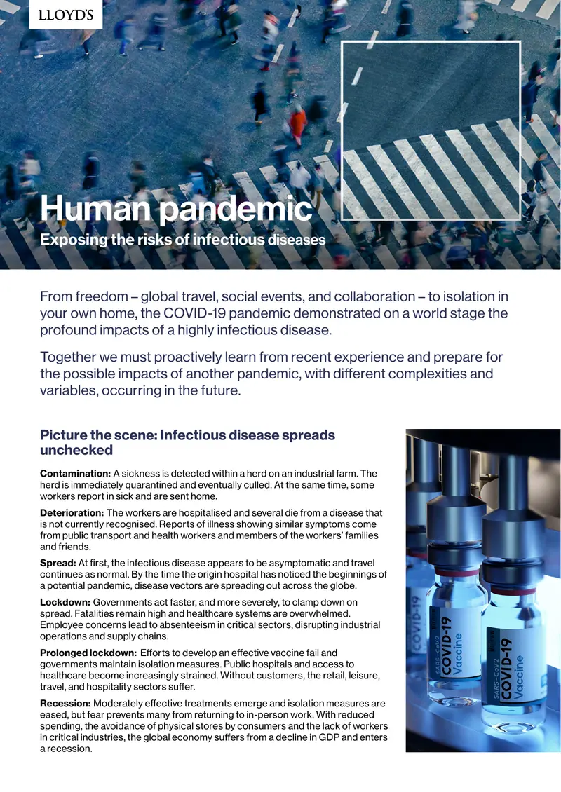Economic Impact of Future Infectious Disease Pandemics