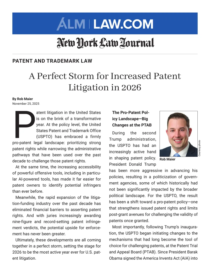 Transformative Changes in U.S. Patent Litigation Landscape