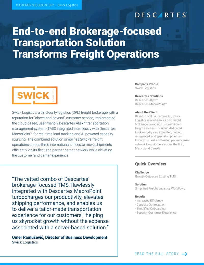 Swick Logistics Transportation Management System Implementation