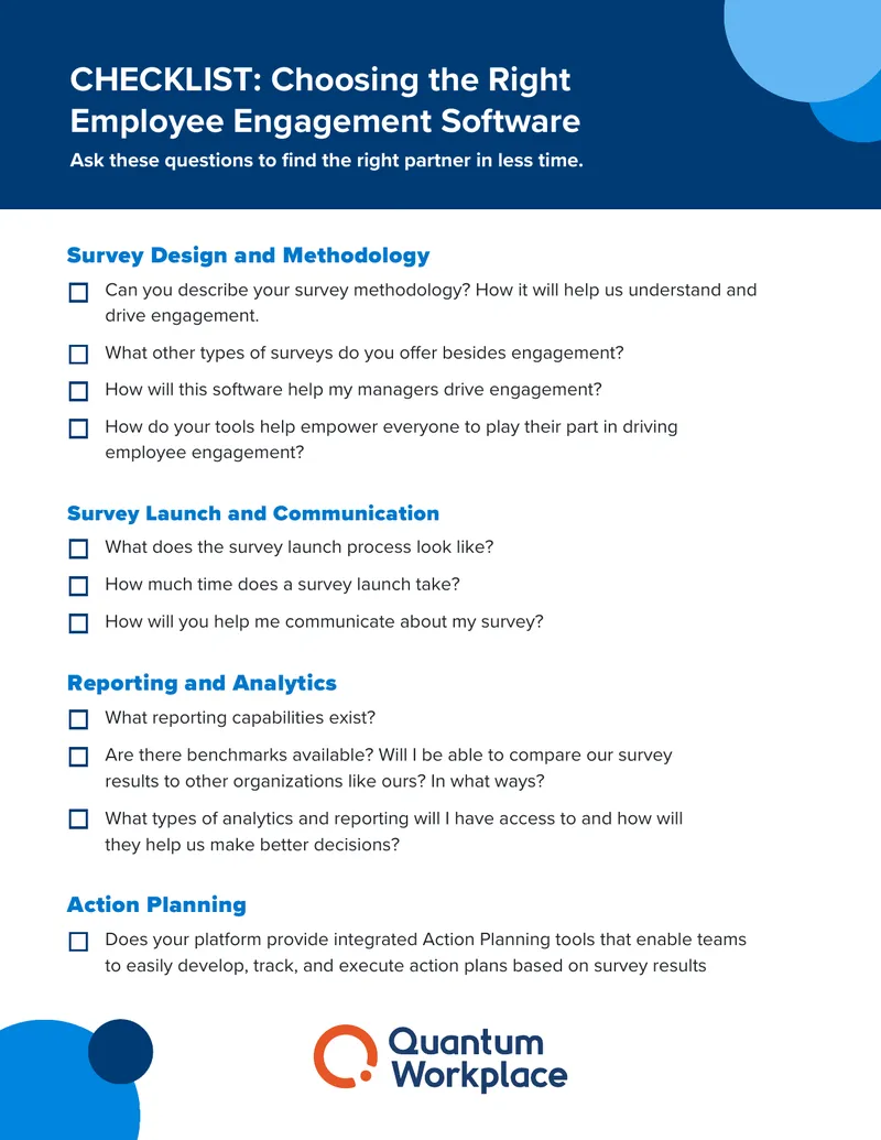 Checklist for Selecting Employee Engagement Software
