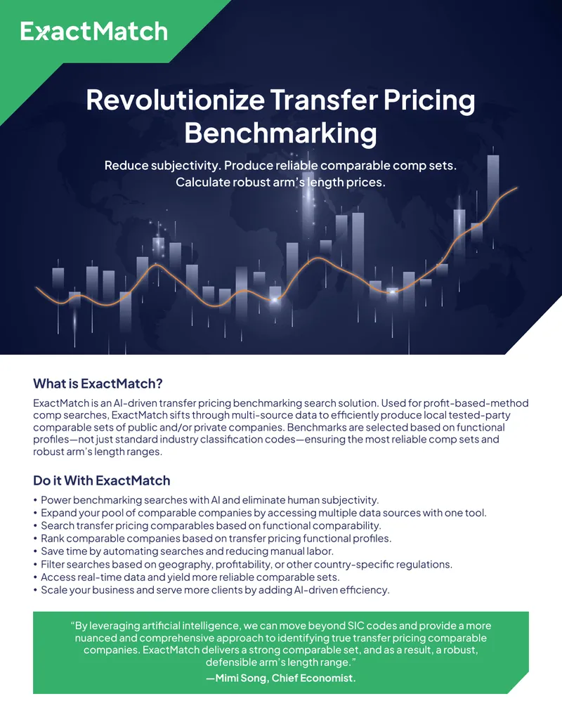AI-Driven Transfer Pricing Benchmarking Solution