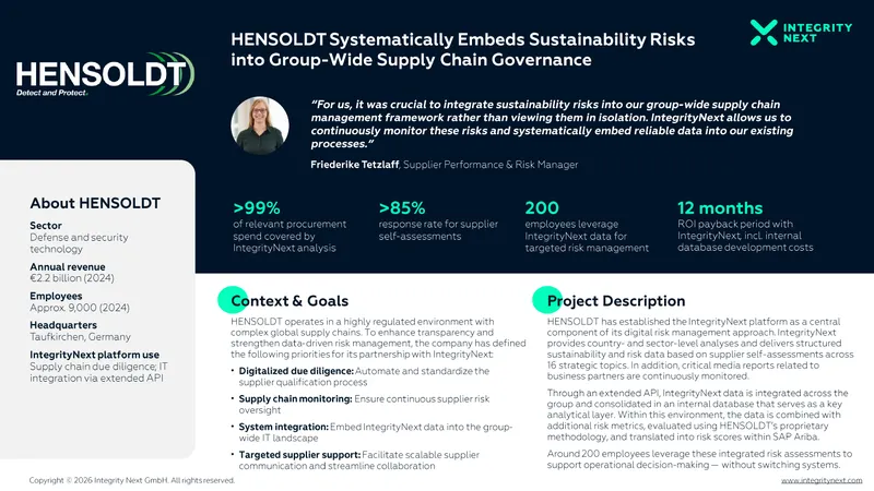 HENSOLDT IntegrityNext Platform Implementation Overview