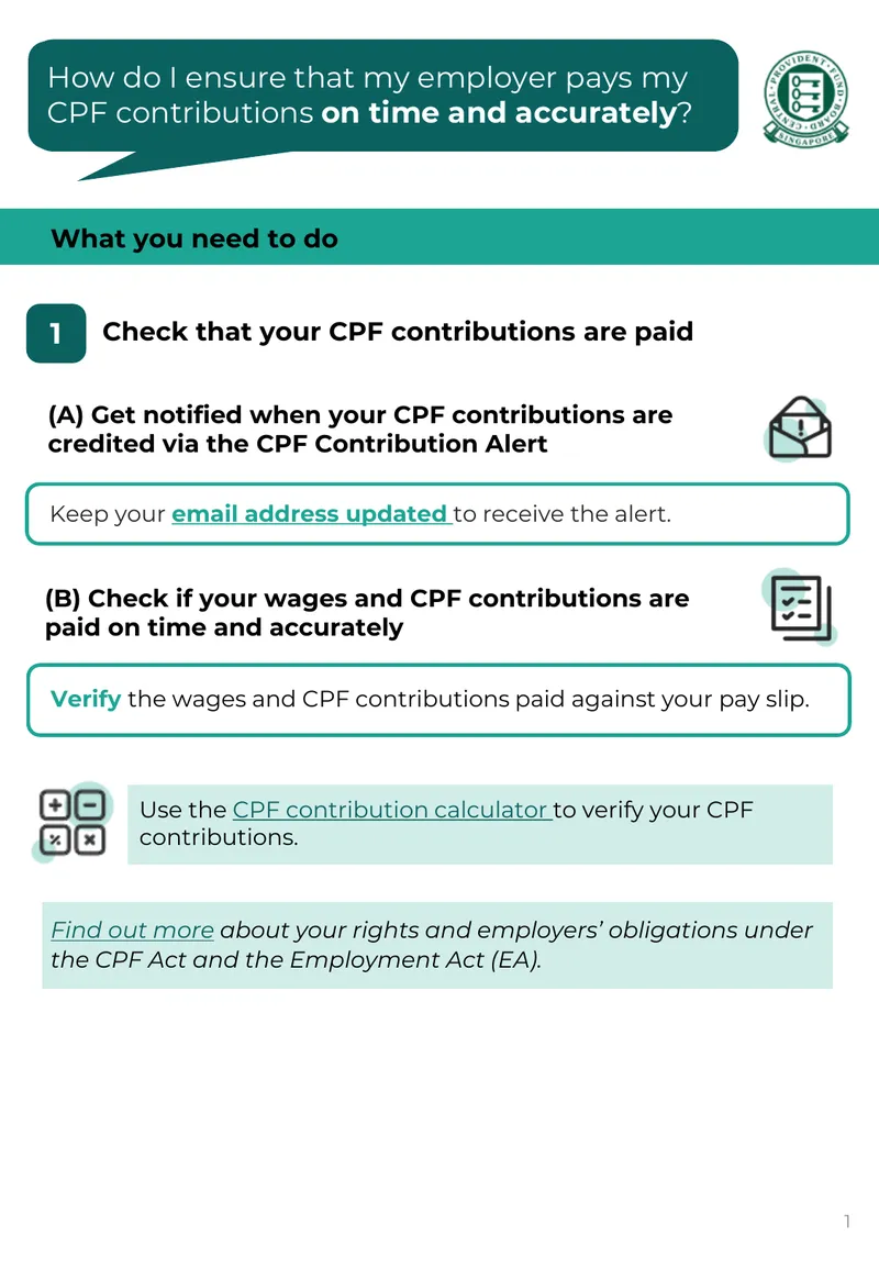 Guidelines for Ensuring Timely CPF Contributions