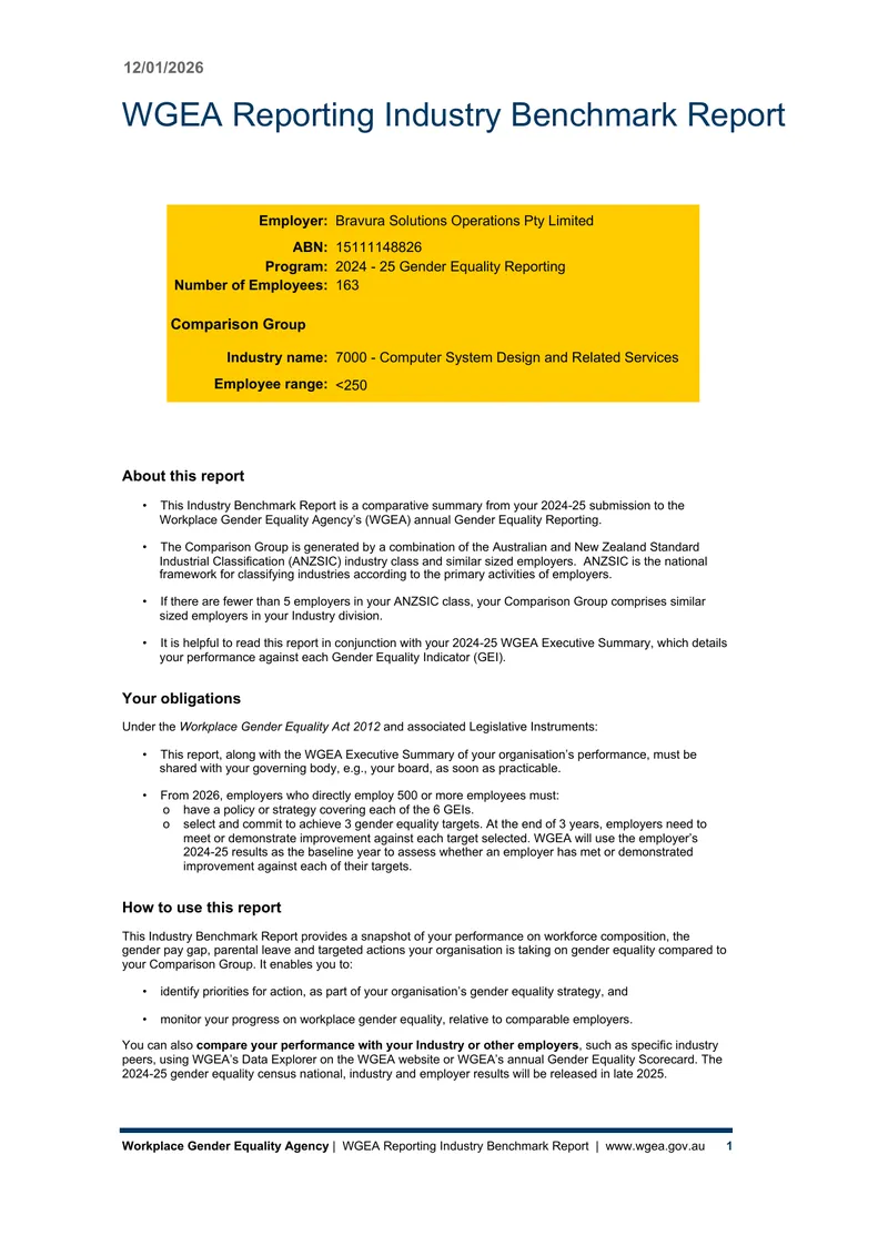 WGEA Reporting Industry Benchmark Report