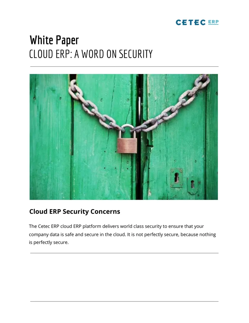 Cloud ERP Security Considerations and Measures