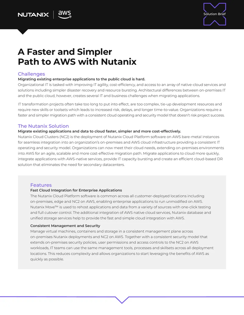 Nutanix Cloud Clusters Migration Solution Brief