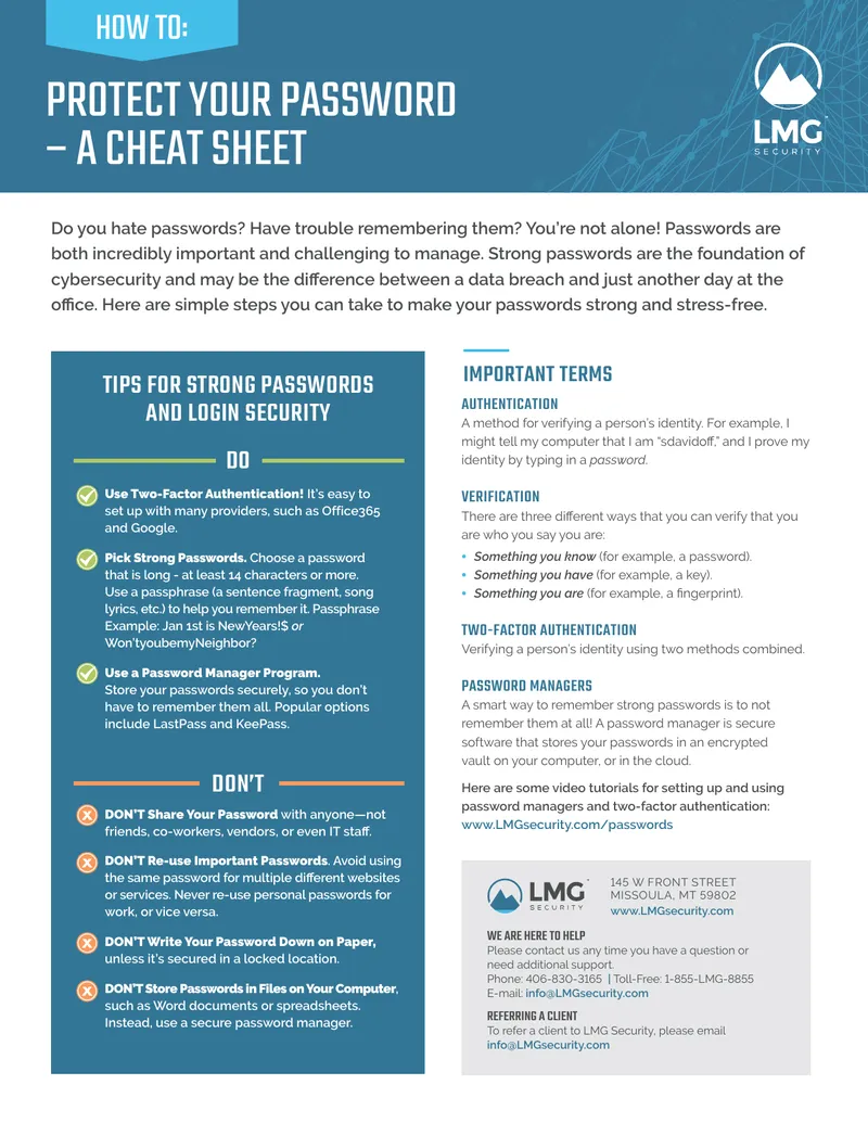 Tips for Strong Passwords and Login Security