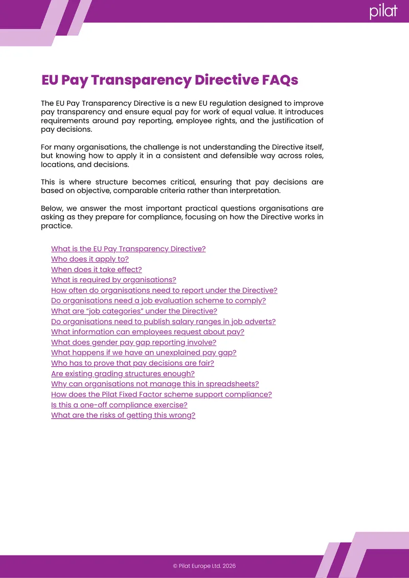 EU Pay Transparency Directive Implementation Guide