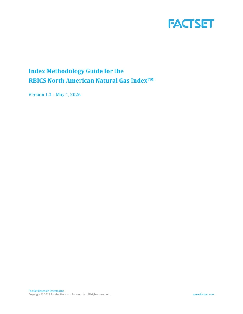 Index Methodology Guide for RBICS North American Natural Gas Index
