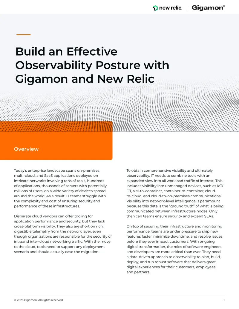Building Effective Observability with Gigamon and New Relic