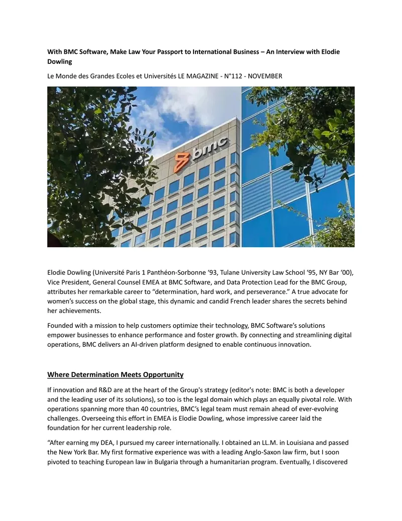 Elodie Dowling's Career Insights at BMC Software