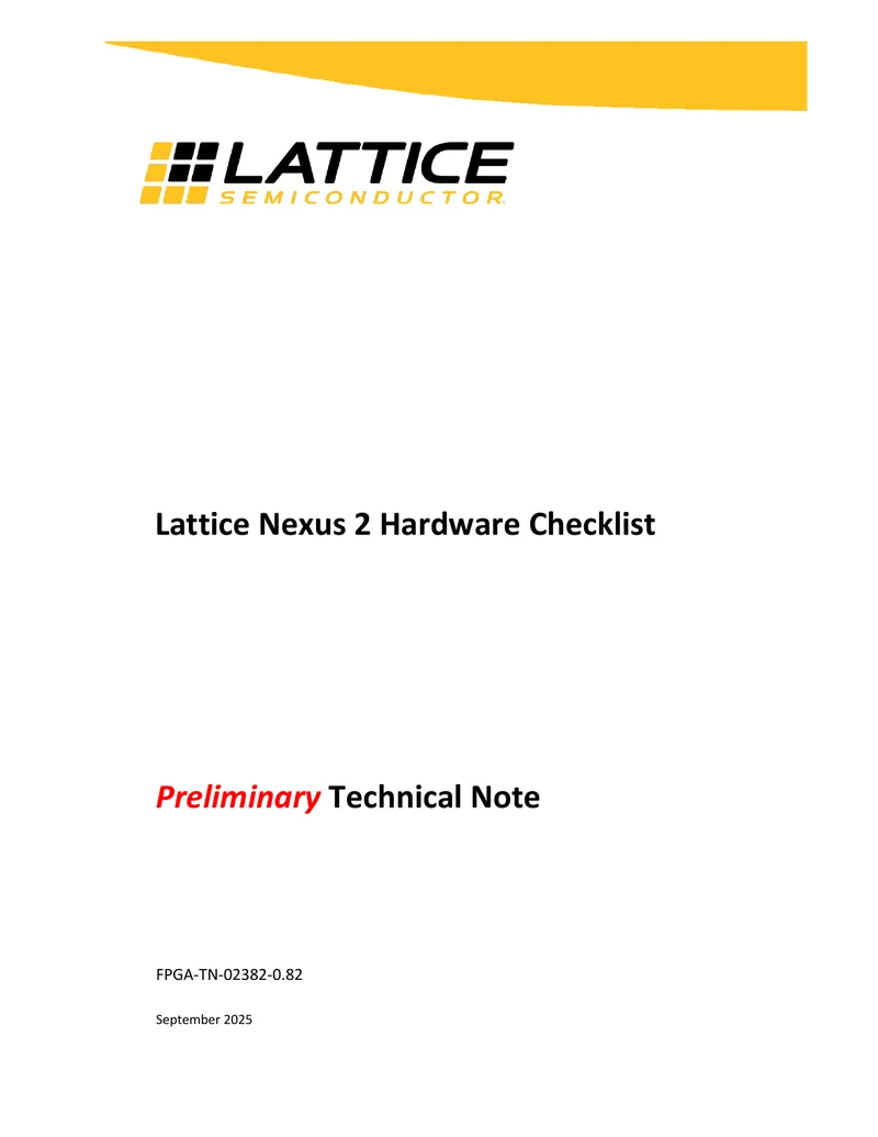 Lattice Nexus 2 Hardware Checklist Technical Note