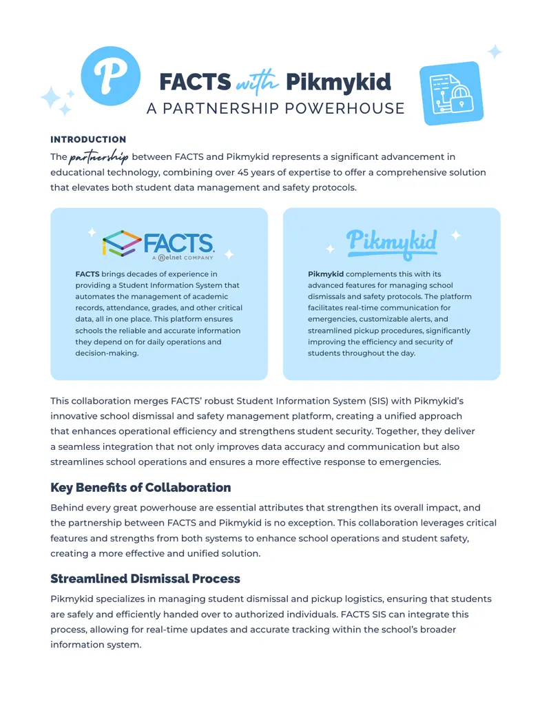 Collaboration Between FACTS and Pikmykid in Education Technology
