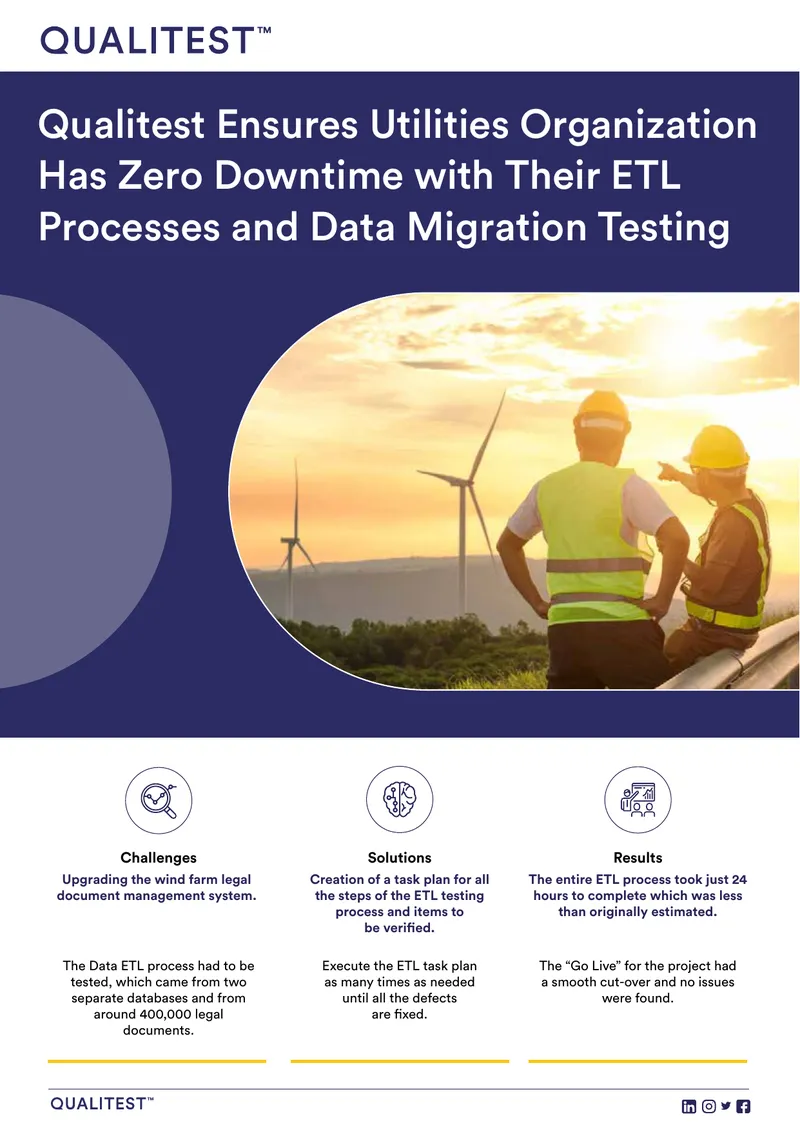 ETL Processes and Data Migration Testing for Utilities