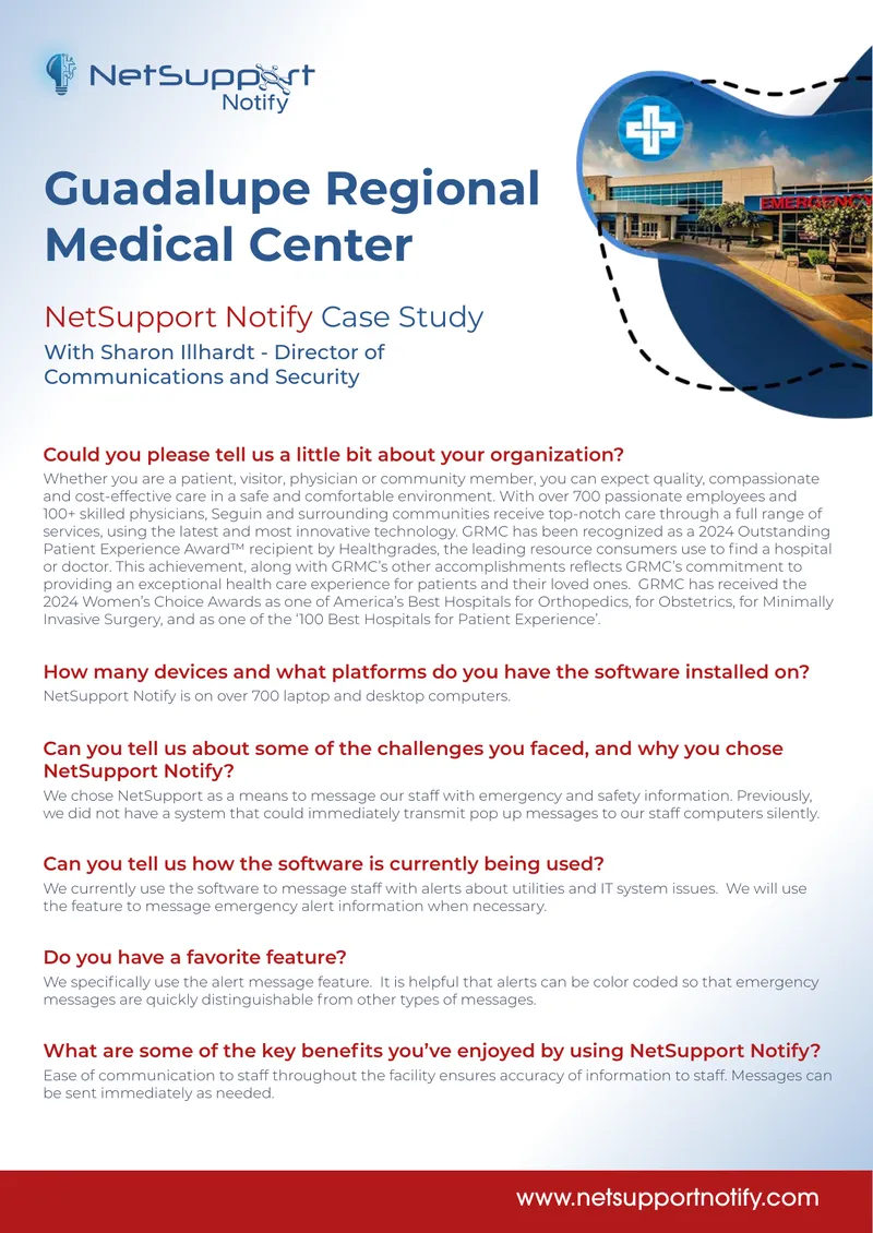 NetSupport Notify Implementation Case Study