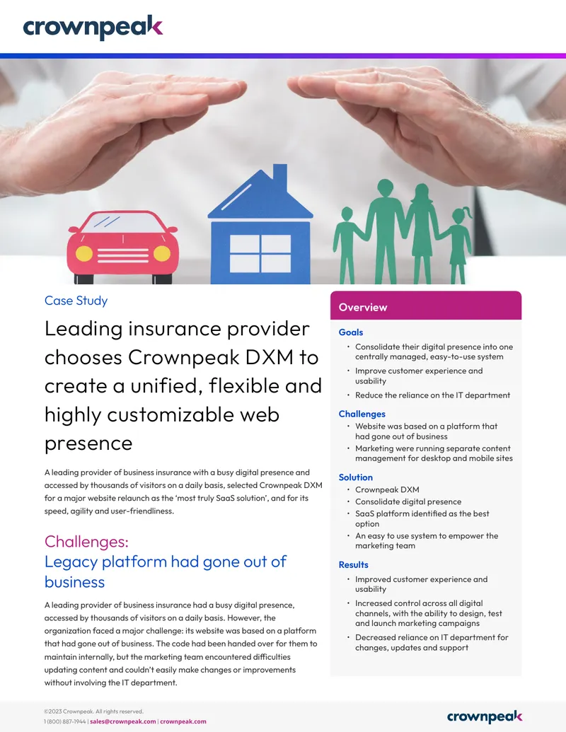 Case Study on Crownpeak DXM Implementation