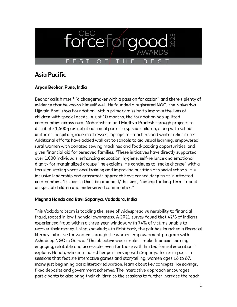 Community Impact Initiatives Across Regions