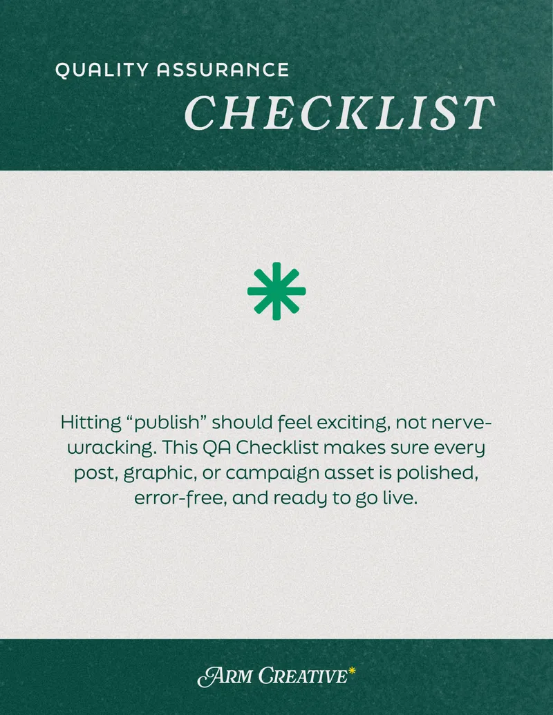 Quality Assurance Checklist for Content Publishing