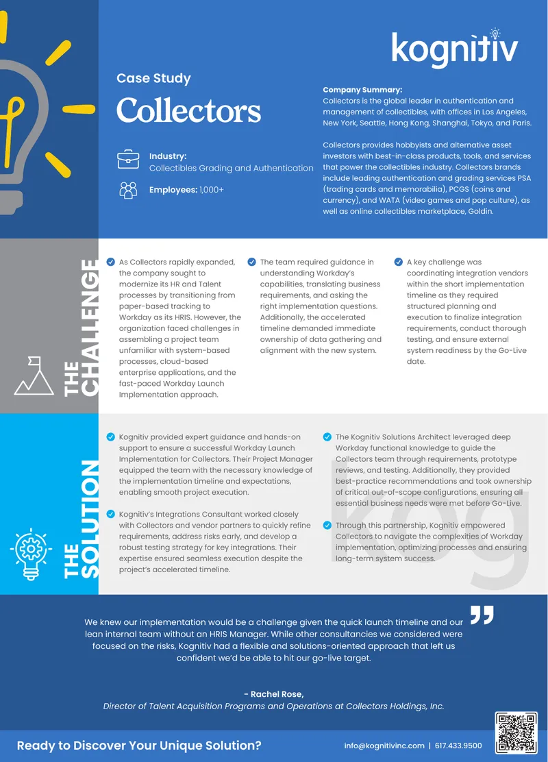 Workday Implementation Case Study for Collectors