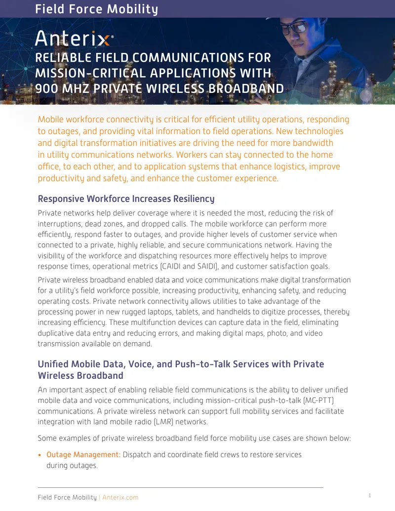 Field Force Mobility Solutions for Utilities