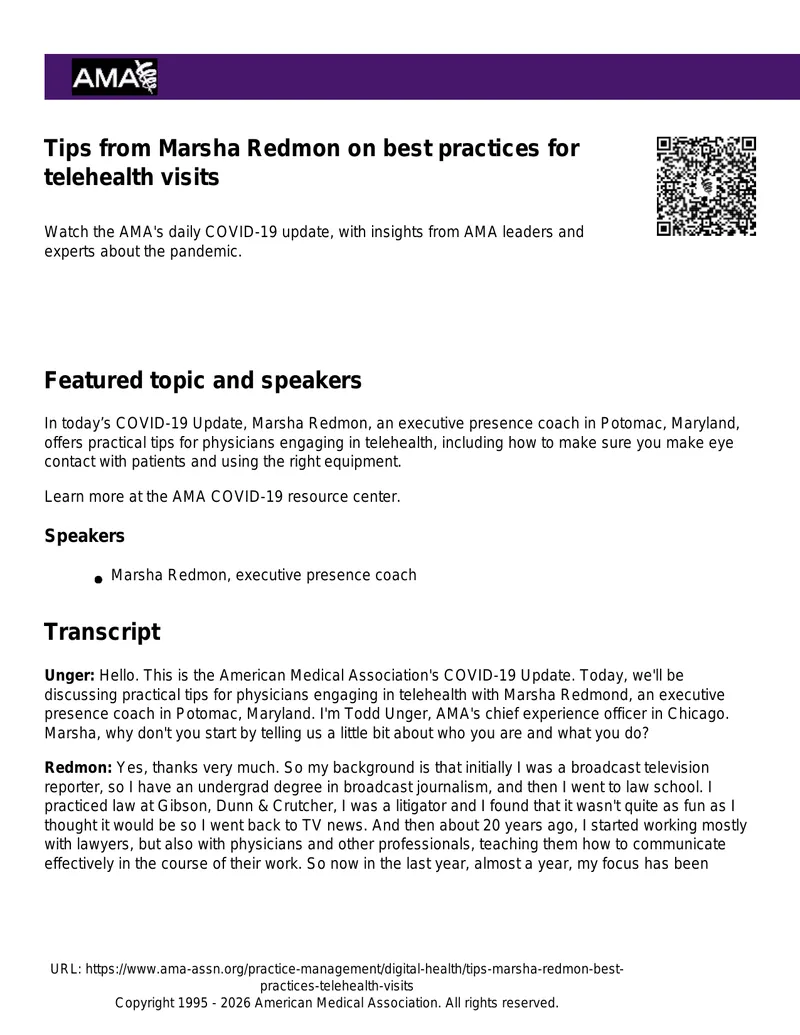 Best Practices for Telehealth Visits