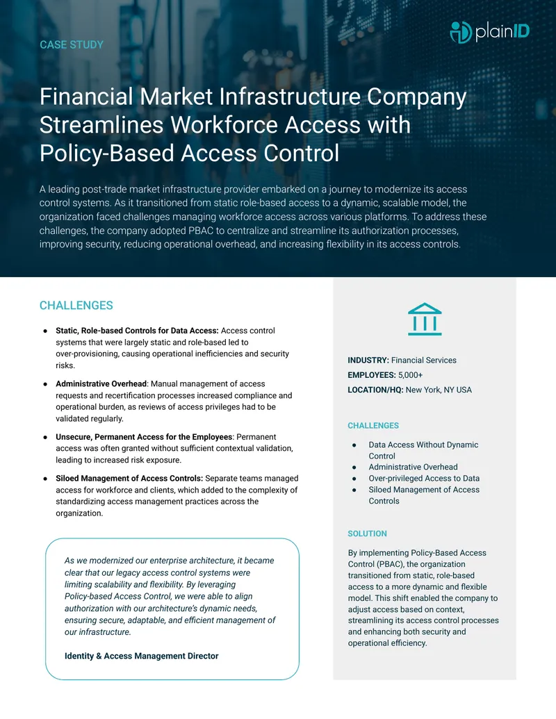 Financial Market Infrastructure Company Access Control Case Study