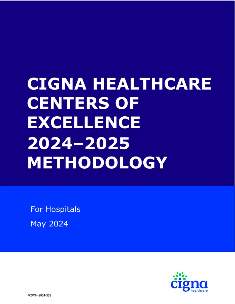 Cigna Healthcare Centers of Excellence Methodology 2024-2025