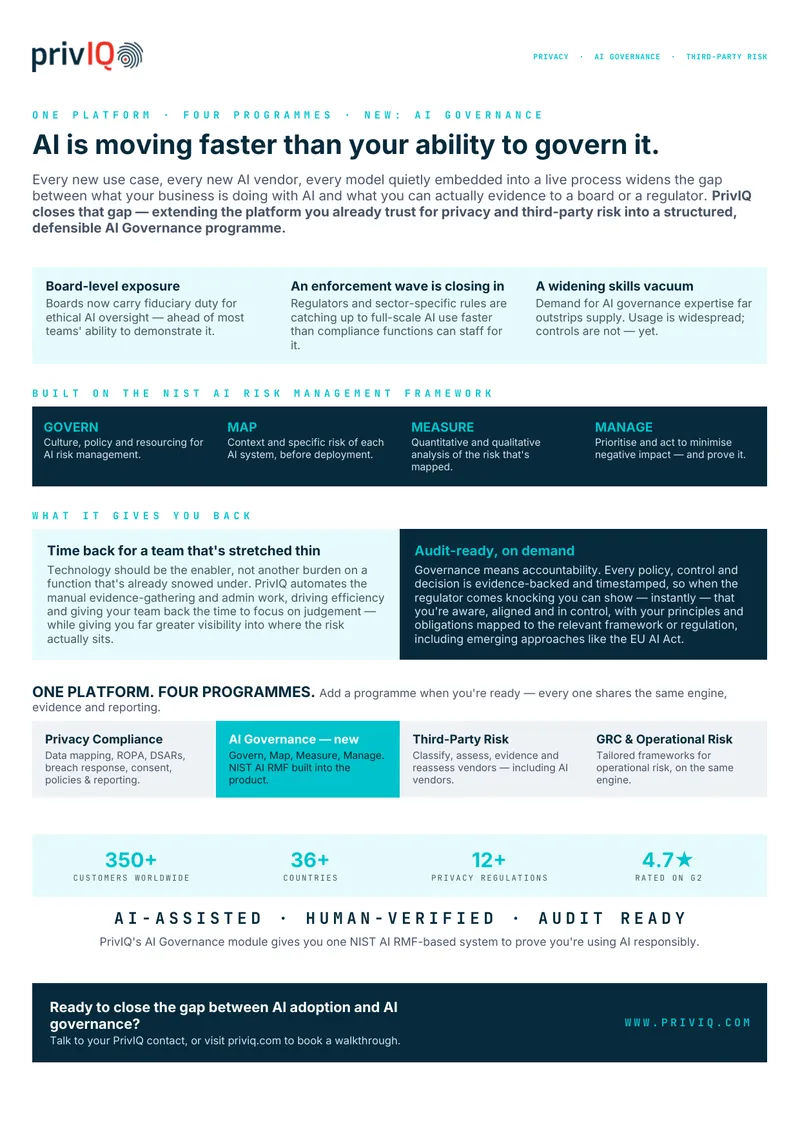 AI Governance Framework and Risk Management