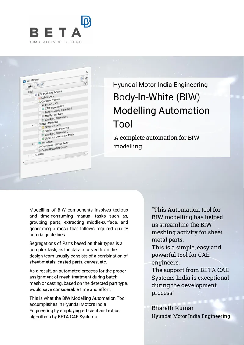 BIW Modelling Automation Tool Overview