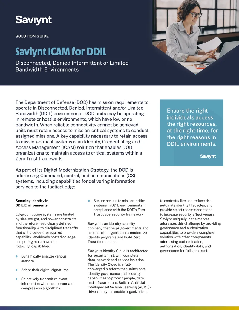 Identity Management Solutions for DDIL Environments